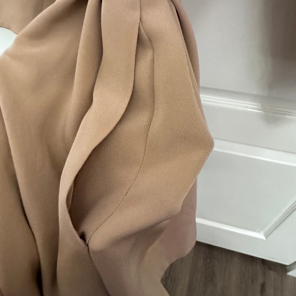 Eileen Fisher 100% Silk Kimono Jacket Women's XL Camel Open Front Belted Pockets - Picture 4 of 8